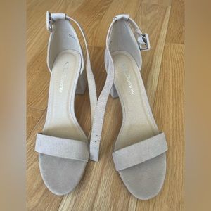 Nude block heel sandals. Brand CL by Launday.